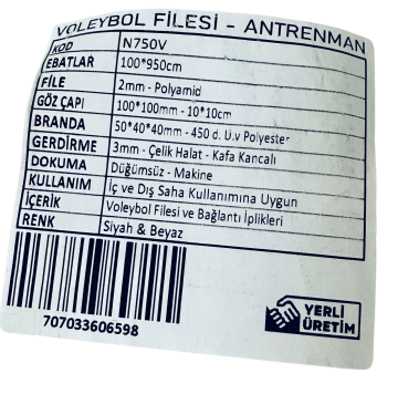 Proton Voleybol Filesi (ağı)Antrenman (100cm X 950cm)