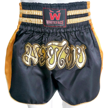 Whiteface Muay Thai Elite Şort (Siyah-Gold)