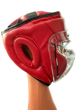 ARIMA Boks-Kickboks Yüz Maskeli(mika) Kask AR10079 KIRMIZI