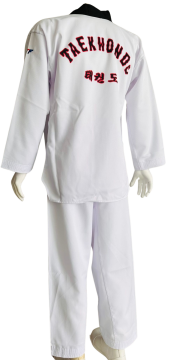 Whiteface Taekwondo Elbisesi Siyah Yaka Fitilli