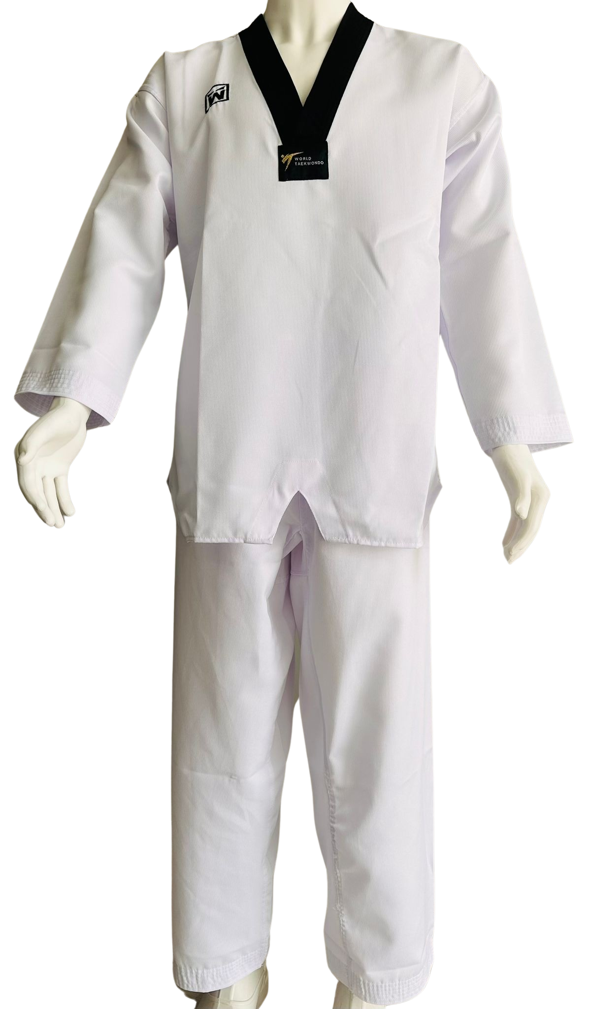 Whiteface Taekwondo Elbisesi Siyah Yaka Fitilli