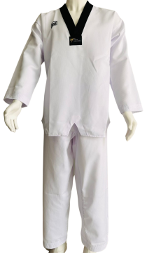 Whiteface Taekwondo Elbisesi Siyah Yaka Fitilli