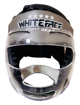 Whiteface Yüz Korumalı (Camlı) Boks Kaskı (GRİ)