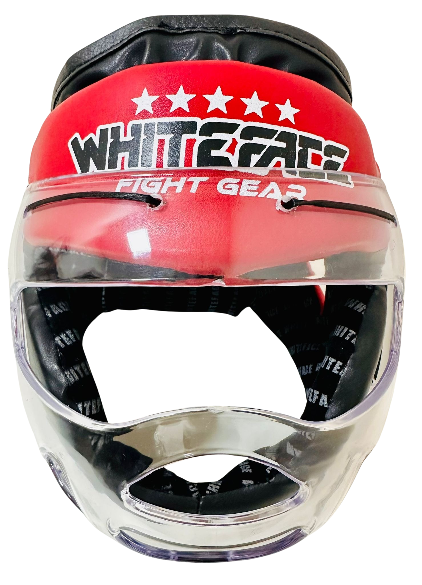 Whiteface Yüz Korumalı (Camlı) Boks Kaskı (KIRMIZI-SİYAH)